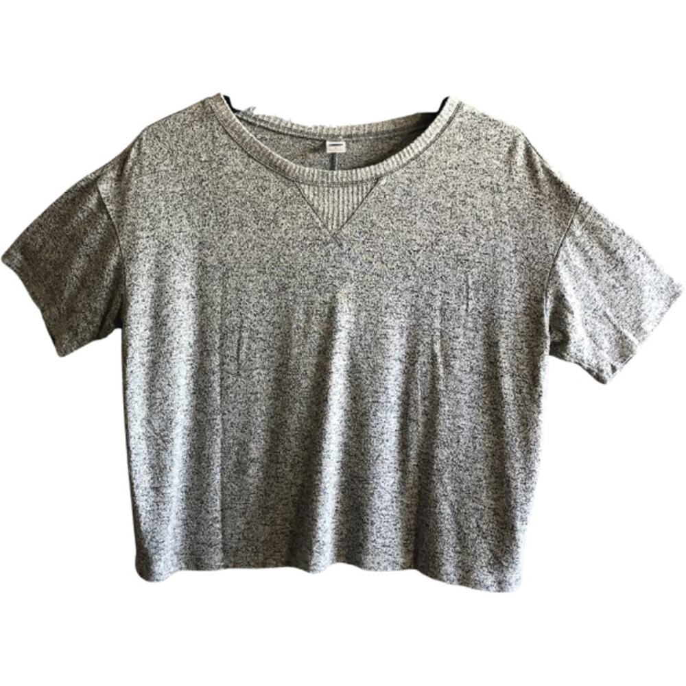 Old Navy Grey Crew Neck Cropped Short Sleeve T-Shirt Size S